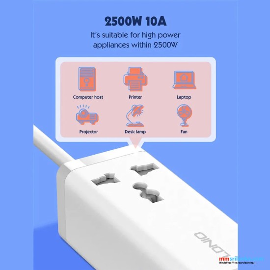 LDNIO SC1418 65W 2 USB-C + 2 USB-A Desktop Power Strip (6M)